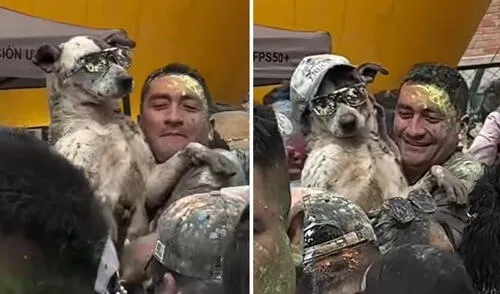 Captan a can celebrando los carnavales en Cajamarca y usuarios bromean: “La está pasando 'perrón'”