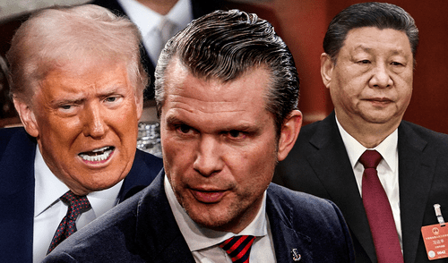 Pete Hegseth indicó que "vivimos en un mundo peligroso, con países poderosos y de ideología muy diferente". Foto: Composición LR/AFP. Estados Unidos advierte a China estar "preparado" para una posible guerra
