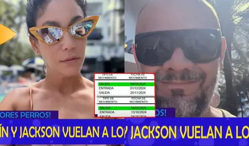 Tilsa Lozano y Jackson Mora viajaron a Miami el 4 de marzo, según los registros migratorios.