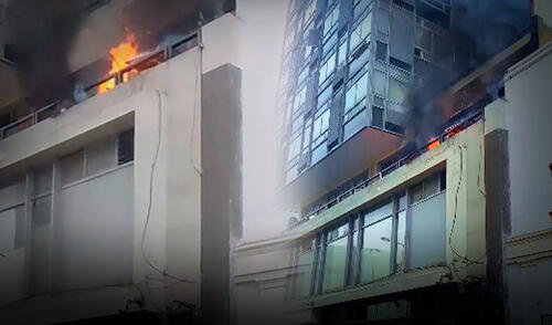 Incendio entre jirón Camaná y avenida Nicolás de Piérola Incendio entre jirón Camaná y avenida Nicolás de Piérola