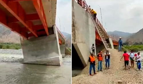 Puente Concón en Lunahuaná presenta irregularidades y riesgos para la población. Foto: captura Latina. Puente Concón en Lunahuaná presenta irregularidades y riesgos para la población