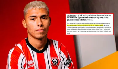 Jefferson Cáceres llegó a Sheffield United desde Melgar de Arequipa