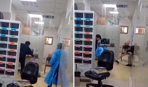Trabajador de Hospital Regional de Ayacucho sufre descarga eléctrica por colapso de tubería: cámaras grabaron inundación