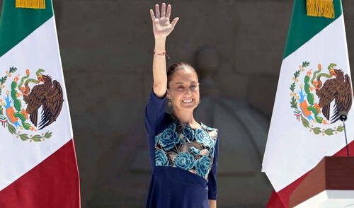 Sheinbaum presentó un discurso en el Zócalo este domingo 9 de marzo.