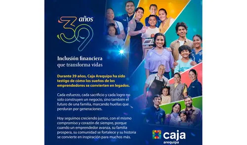 Caja Arequipa ha capacitado a casi 96,000 personas en finanzas, sostenibilidad y emprendimiento, reafirmando su liderazgo y compromiso con la educación financiera. Fuente: Difusión. Caja Arequipa ha capacitado a casi 96,000 personas en finanzas, sostenibilidad y emprendimiento, reafirmando su liderazgo y compromiso con la educación financiera.
