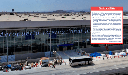 Ciudad aeropuerto Jorge Chávez se inaugurará a fines de marzo. Foto: composición LR/Andina/MTC Ciudad aeropuerto Jorge Chávez se inaugurará a fines de marzo