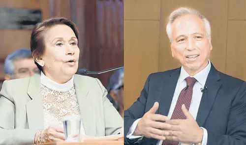 Inés Tello y Aldo Vásquez fueron repuestos en la Junta Nacional de Justicia. Foto: Composición/LR Inés Tello, Aldo Vásquez