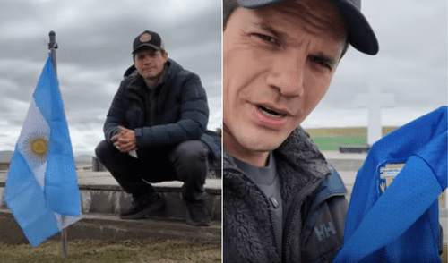 Un youtuber colombiano ha causado impacto tras visitar las Islas Malvinas para rendir homenaje a los soldados argentinos caídos en el conflicto de 1982. Foto: composición LR/YouTube