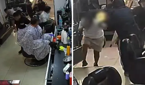 Sicarios acribillan a trabajadores y clientes de una barbería en Carabayllo: cámara de seguridad registró el ataque