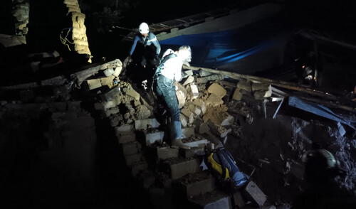 Graves daños. El huaico sorprendió en la noche a los vecinos del centro poblado de Coyona. Por suerte no hay heridos.