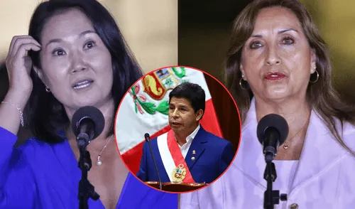 Keiko Fujimori, Dina Boluarte y Pedro Castillo.