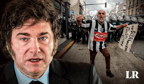 Los policías reprimieron a los manifestantes al inicio de la marcha organizada por los jubilados. Foto: composición LR/Jazmín Ceras/EFE Protestas en Argentina