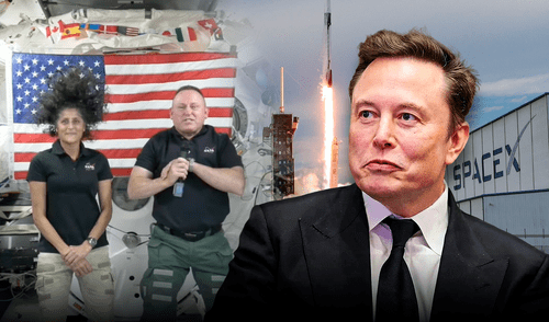 La nave Crew Dragon despegará el 13 de marzo de 2025 para traer de vuelta a Williams y Wilmore a la Tierra. Foto: composición LR/AFP/EFE. SpaceX, de Elon Musk, rescatará a astronautas de la NASA luego de 9 meses varados en la estación espacial