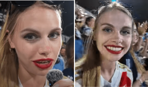 La youtuber polaca se mostró impresionada por el ambiente caluroso del estadio de Alianza Lima. Foto: composición LR/YouTube