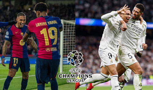 Barcelona y Real Madrid solo podrían enfrentarse en la final de esta Champions League. Foto: composición de LR/FC Barcelona/AFP