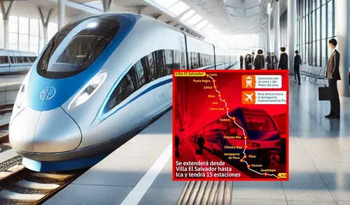 Ferrocarril Lima-Ica tendrá 15 estaciones. Foto: composición LR/MTC Ferrocarril Lima-Ica