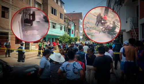 Las cámaras de seguridad captaron a los tres sujetos, quienes fueron los responsables del asesinato del vendedor de autopartes en SMP. Foto: Composición LR Las cámaras de seguridad captaron a los tres sujetos, quienes fueron los responsables del asesinato del vendedor de autopartes en SMP. Foto: Composición LR