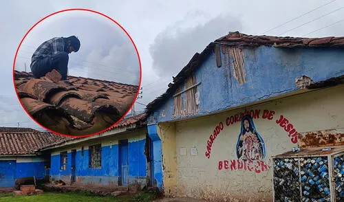 Colegio de Choquepata sufrió daños por lluvias y un reciente sismo. Foto: Luis Álvarez - La República