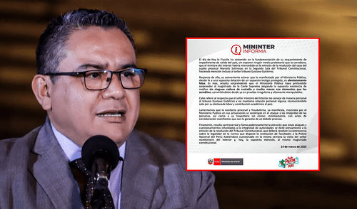 Mininter insiste en defender a Juan José Santiváñez.