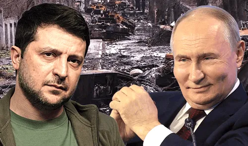 Zelensky describió las palabras de Putin del jueves como "manipuladoras", tras su declaración sobre estar a favor de un alto el fuego, pero con "matices". Foto: Composición LR. Zelensky describió las palabras de Putin del jueves como "manipuladoras", tras su declaración sobre estar a favor de un alto el fuego, pero con "matices". Foto: Composición LR.