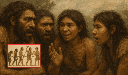 Este descubrimiento refuerza la idea de que el lenguaje fue clave en nuestra evolución y que su aparición se produjo mucho antes de lo que algunos arqueólogos habían propuesto anteriormente. Foto: composición LR/chatgpt Este descubrimiento refuerza la idea de que el lenguaje fue clave en nuestra evolución y que su aparición se produjo mucho antes de lo que algunos arqueólogos habían propuesto anteriormente. Foto: composición LR/chatgpt