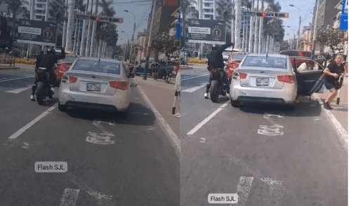 San Isidro: motorizado rompe lunas de un colectivero a plena luz del día en transitada avenida Arequipa. Video: Difusión San Isidro: motorizado rompe lunas de un colectivero a plena luz del día en transitada avenida Arequipa. Video: Difusión