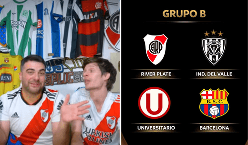 Los famosos youtubers argentinos reaccionan al grupo B de la Copa Libertadores 2025. Foto: composición LR/YouTube/Conmebol Copa Libertadores Los famosos youtubers argentinos reaccionan al grupo B de la Copa Libertadores 2025. Foto: composición LR/YouTube/Conmebol Copa Libertadores