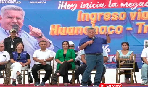 Cesar Acuña no dudó en autoelogiarse durante la inauguración de la mega obra del ingreso vial Huanchaco – Trujillo.