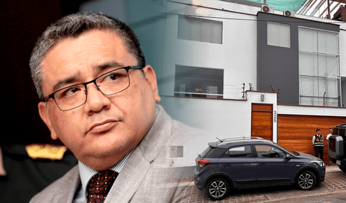 Intervienen vivienda de Juan Santibáñez en La Molina durante la madrugada. Foto: Grecia Infante / composición LR Intervienen vivienda de Juan Santibáñez en La Molina durante la madrugada. Foto: Grecia Infante / composición LR