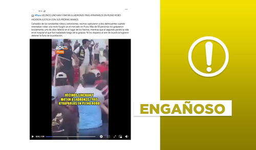 El video no corresponde a un suceso reciente. Foto: captura de Facebook Facebook