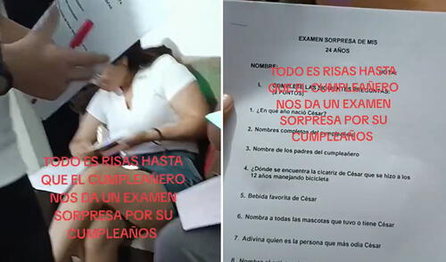 Cumpleañero sorprende a sus invitados con examen: “El que reprueba, no come torta”