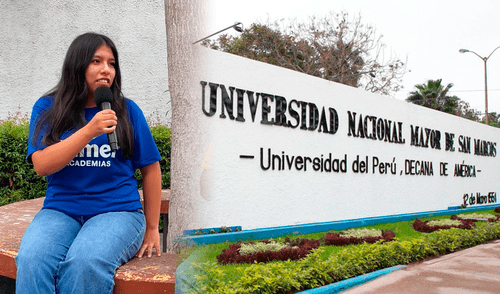 Belinda ingresó en su tercer intento a la UNMSM y ocupó el primer puesto de su carrera. Foto: composición LR/YouTube/Chisme Universitario/UNMSM UNMSM, san marcos, odontologia, primer puesto san marcos, admision san marcos 2025 ii