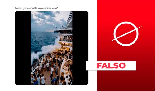 Video de ola que impacta contra crucero es falsa