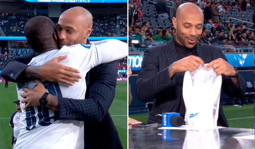 Thierry Henry se enfrascó en un fuerte abrazo con Cecilio Waterman. Foto: composición LR/ESPN FC Thierry Henry le hizo una promesa a Cecilio Waterman tras alocada celebración en el Panamá vs Estados Unidos