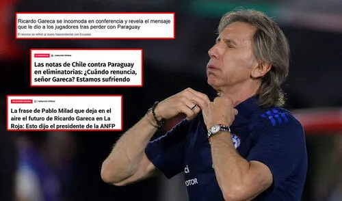 Ricardo Gareca ya ha venido siendo cuestionado en Chile desde hace varias fechas. Foto: composición de LR/AFP/captura de RedGol/Emol/Bolavip