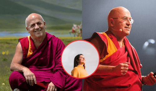 Matthieu Ricard tiene 79 años y ha escrito un montón de libros relacionados a la meditación. Foto: Composición LR/ Clarín/ Ted Talks/ Freepik Los 9 consejos del "hombre más feliz del mundo" para lograr la felicidad