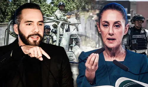Claudia Sheinbaum defiende la política de seguridad de México tras críticas de Nayib Bukele. La mandataria pidió respeto hacia las decisiones soberanas del país. Foto: composición LR/AFP Sheinbaum responde a Bukele tras críticas a la seguridad en México: "No voy a entrar en debate con él"