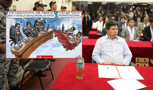 Carlincatura retrata el juicio oral contra Pedro Castillo.