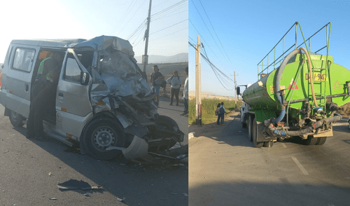 Trágico accidente en Mollendo: choque entre cisterna y miniván deja una fallecida y varios escolares heridos. Foto: Leonela Aquino / URPI-LR