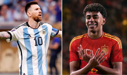 Lionel Messi y Lamine Yamal se verán las caras por el título de la Finalissima. Foto: AFP Lionel Messi y Lamine Yamal se verán las caras por el título de la Finalissima