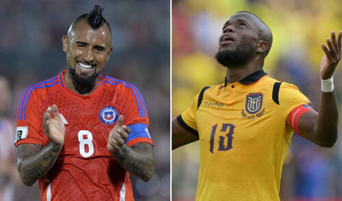 Ecuador derrotó 1-0 a Chile en el último cruce por Eliminatorias. Foto: composición LR/AFP Ecuador derrotó 1-0 a Chile en el último cruce por Eliminatorias