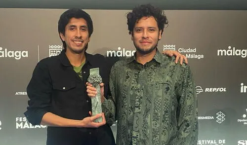 En España.  El asistente de edición Luis Carrasco y el director Paolo Tizón.