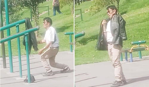 "Próximamente en cines", bromearon usuarios en redes. Foto: composición LR/ TikTok Practicó lección del señor Miyagi en parque y clip viral desata divertidas reacciones: “Karate Old”