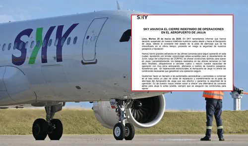 Sky, aerolínea chilena, resaltó el mal estado de la pista de aterrizaje del aeropuerto de Jauja. Foto: Difusión Sky, aerolínea chilena, resaltó el mal estado de la pista de aterrizaje del aeropuerto de Jauja.