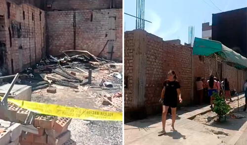 Los restos de la madre fueron trasladados a la morgue de Lima. Foto: composición LR Madre fallece durante incendio en su vivienda en San Martín de Porres: su hijo es el principal sospechoso