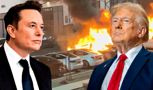 Trump expresó que aguarda con entusiasmo que las personas responsables de dañar vehículos e instalaciones de Tesla enfrenten penas de hasta 20 años de prisión. Foto: Composición LR. Trump expresó que aguarda con entusiasmo que las personas responsables de dañar vehículos e instalaciones de Tesla enfrenten penas de hasta 20 años de prisión. Foto: Composición LR.