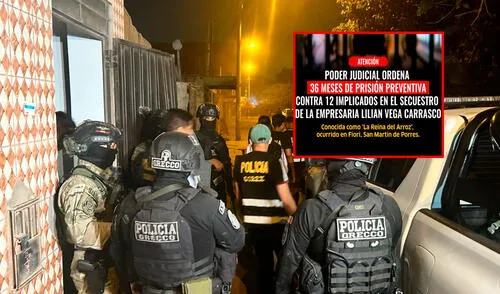 La medida se estableció casi un mes después del rescate de la empresaria Vega Carrasco. Foto: Composición LR