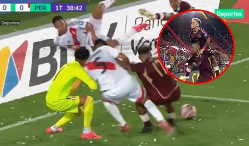 Salomón Rondón anotó el 1-0 de Venezuela ante Perú de penal. Foto: captura/Movistar Deportes Salomón Rondón anotó el 1-0 de Venezuela ante Perú de penal