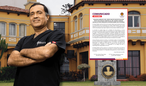 El Colegio Médico inició una investigación contra el doctor Mario Cabani tras las denuncias periodísticas del caso 'Cirugías'. Foto: composición LR' Dina Boluarte Mario Cabani CMP colegio medico