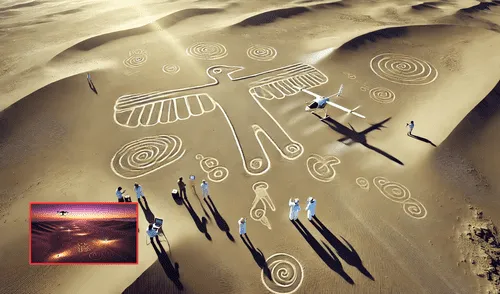 Arqueólogos descubren 303 geoglifos ocultos en Nazca gracias a la IA en un tiempo récord. Foto: composición LR/chatgpt Arqueólogos descubren 303 geoglifos ocultos en Nazca gracias a la IA en un tiempo récord. Foto: composición LR/chatgpt